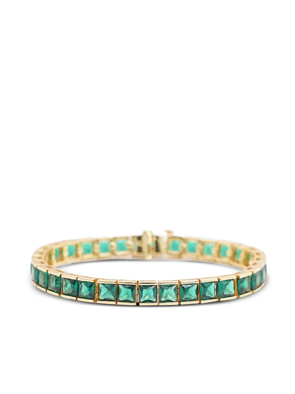 Izabel Display square-zirconia tennis bracelet | Green | Image 1