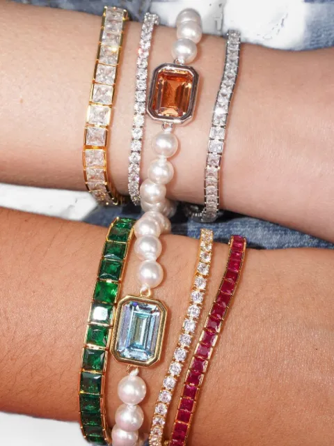 Izabel Display square-zirconia tennis bracelet