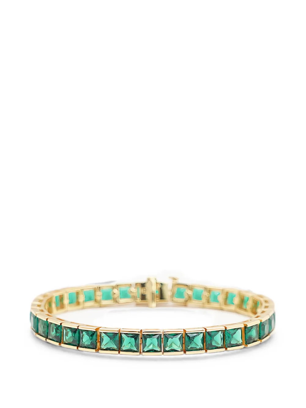 Izabel Display square-zirconia tennis bracelet - Verde