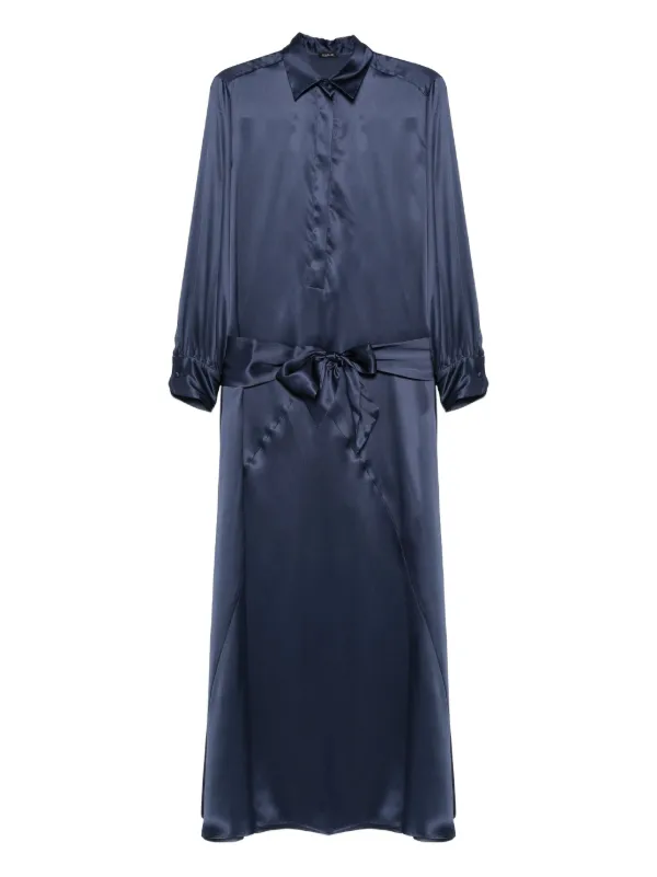 Kiton Panelled Maxi Dress in Blue