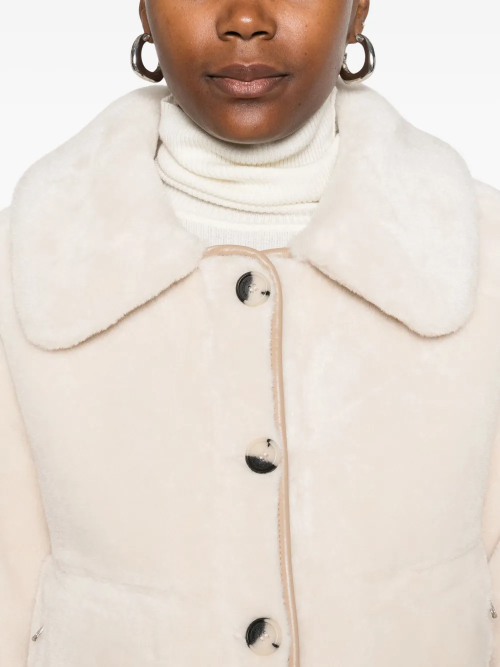 Urbancode Collared Button-fastening Jacket In Neutral