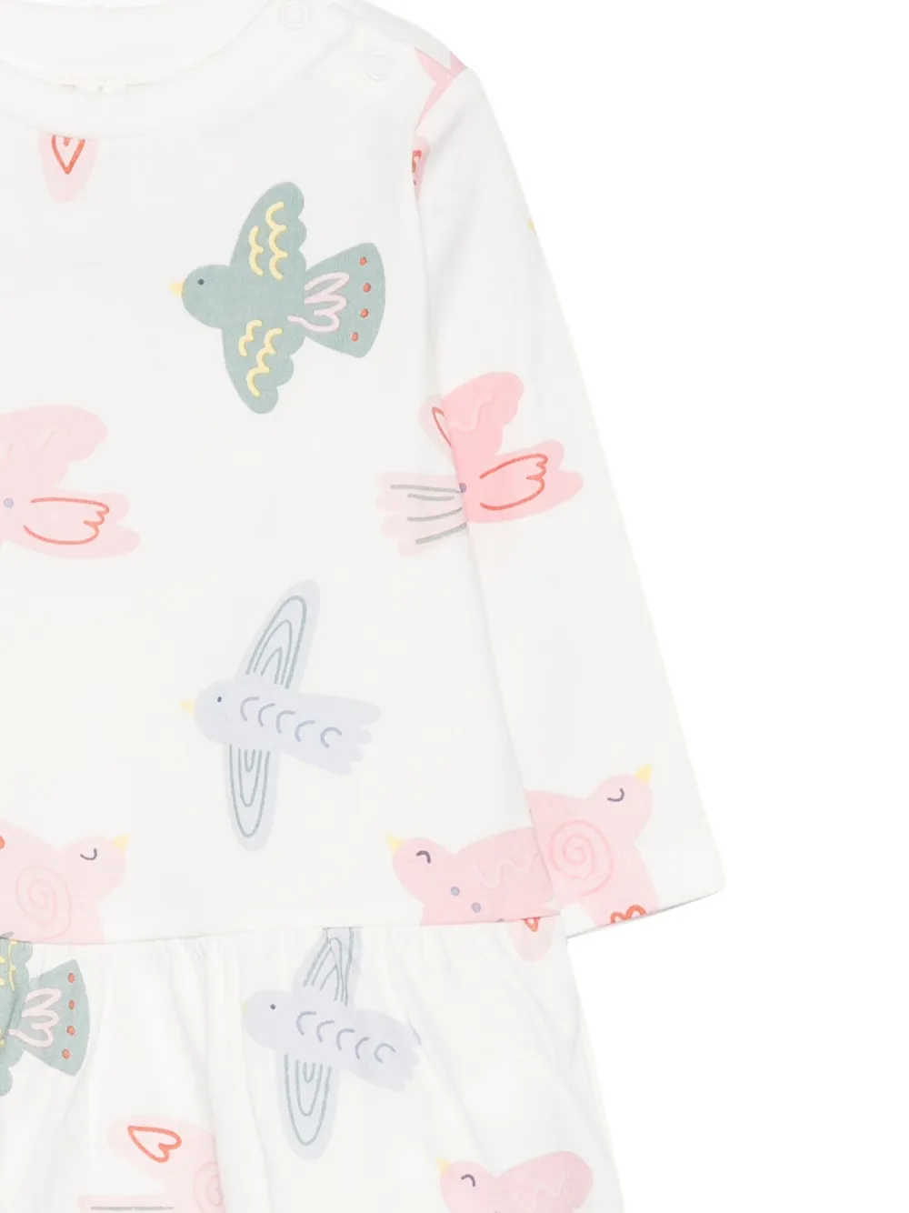 Stella McCartney Kids Jurk met vogelprint Wit