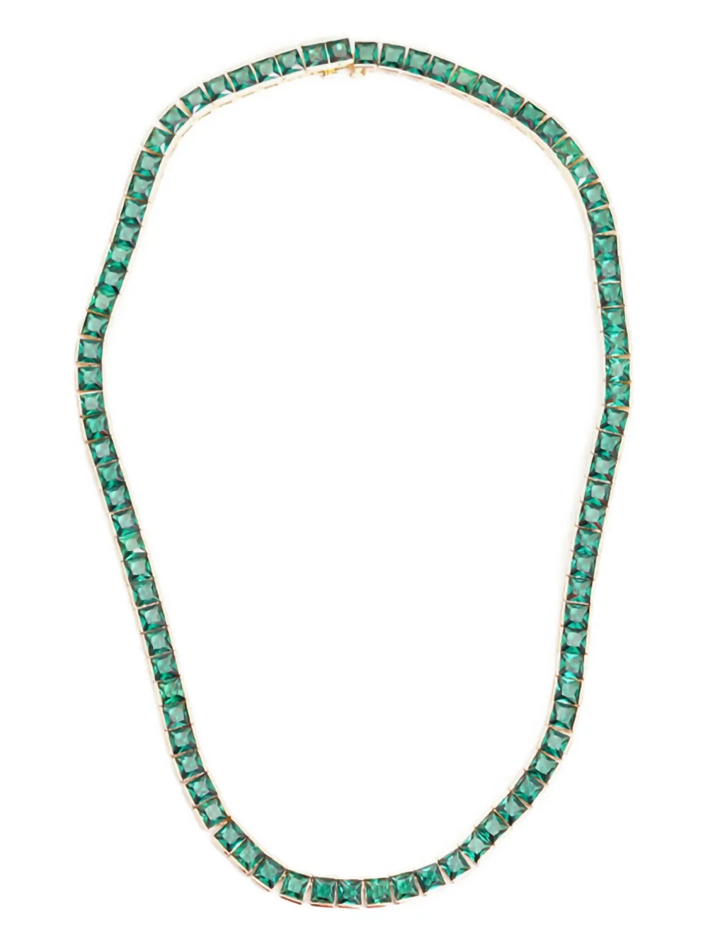 Izabel Display square-zirconia tennis necklace | Green | Image 1