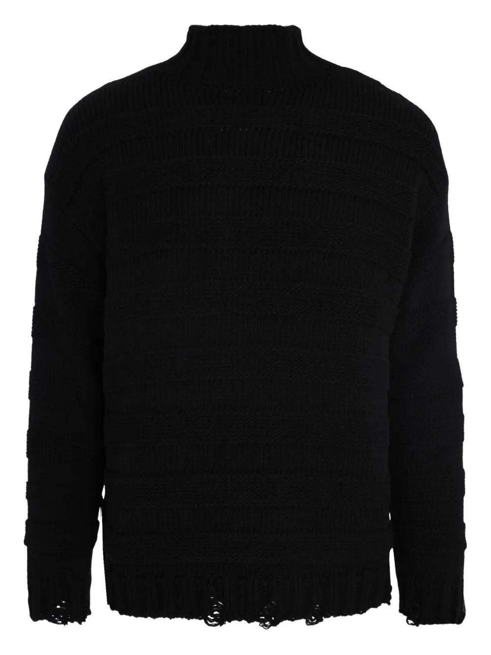 Gaelle high-neck frayed-hem sweater | Black | Image 1