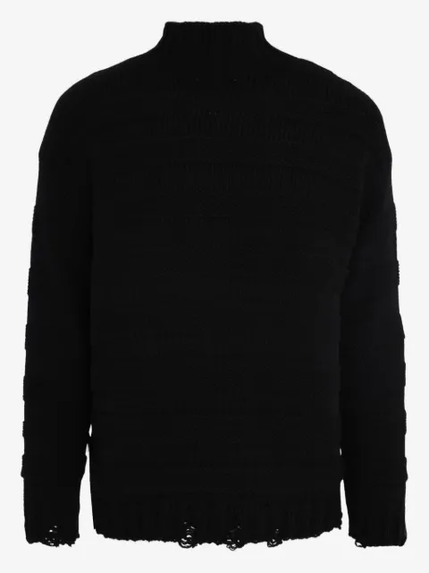 Gaëlle Paris high-neck frayed-hem sweater