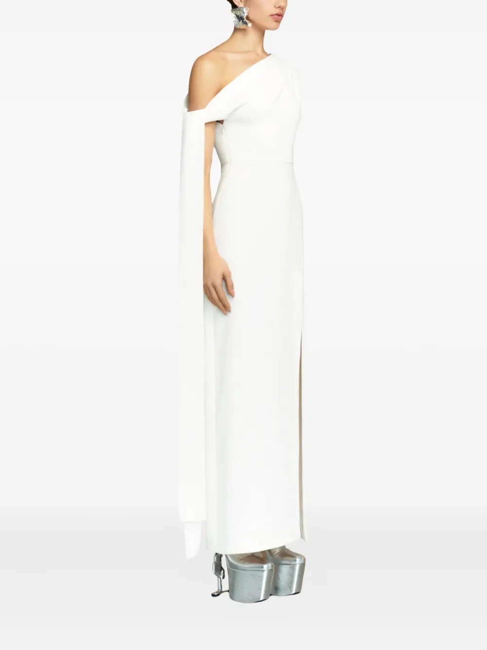 Solace London Irina one-shoulder draped maxi dress | White | Image 1