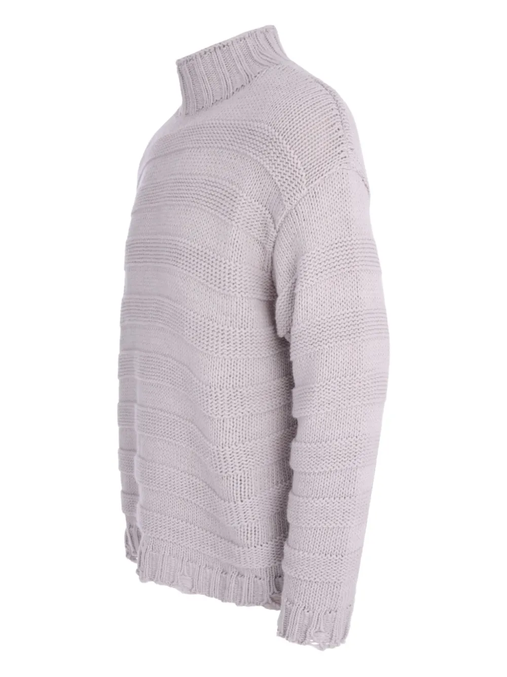 Gaëlle High-neck Frayed-hem Sweater In Multi