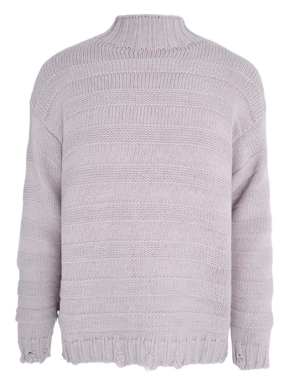 Gaëlle High-neck Frayed-hem Sweater In Multi