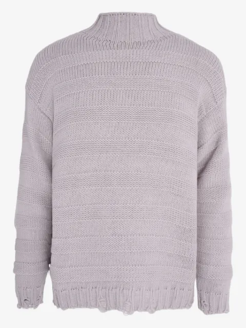 Gaëlle Paris high-neck frayed-hem sweater
