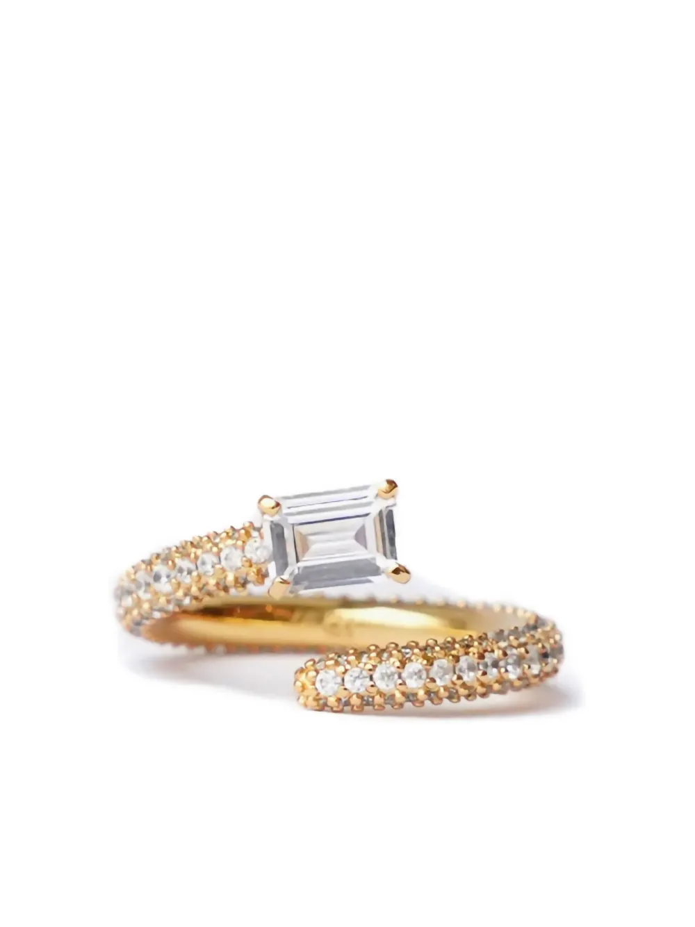 Izabel Display The Twist zirconia-embellishment ring - Wit