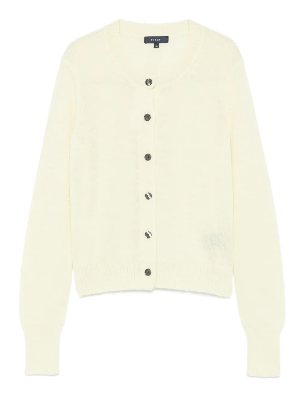 Soeur Griffith Button-front Wool Cardigan In Neutral