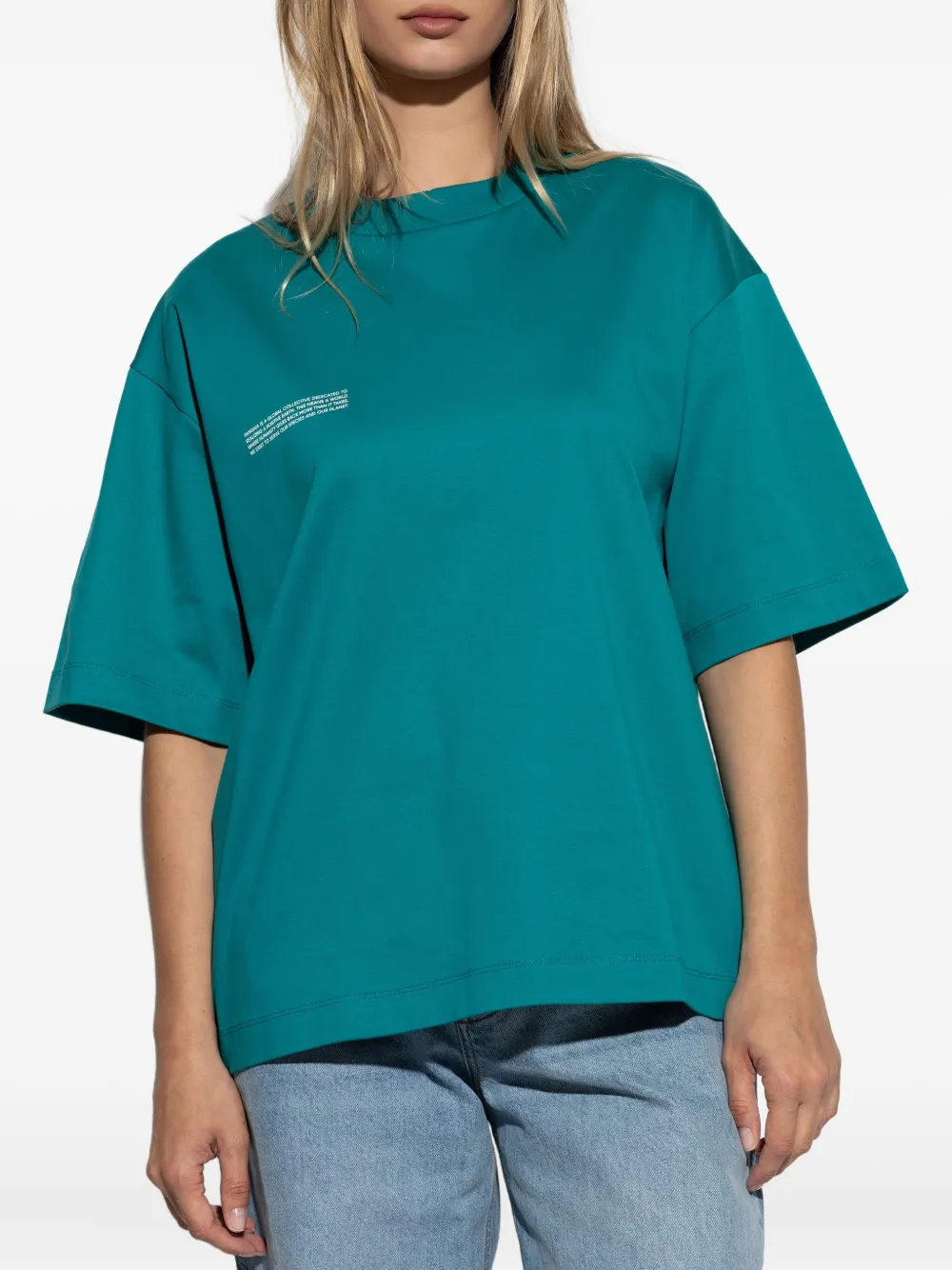 Pangaia T-shirt met ronde hals en korte mouwen Groen