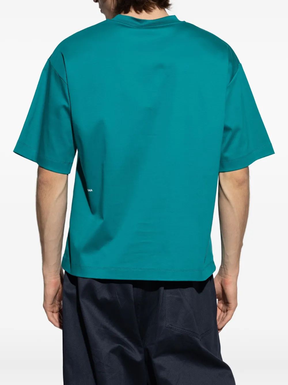 Pangaia T-shirt met ronde hals en korte mouwen Groen
