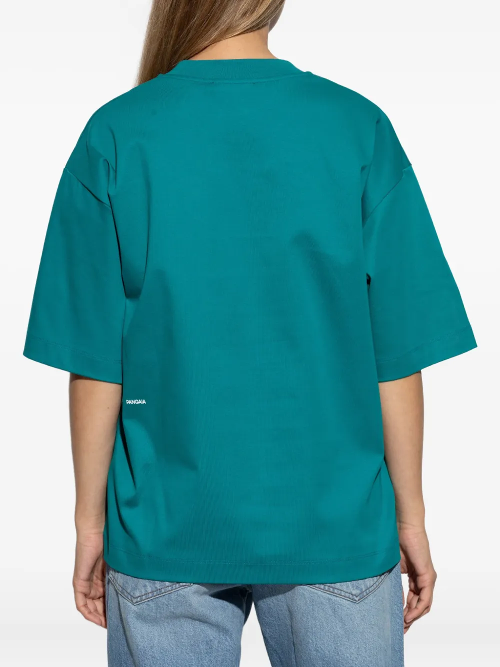 Pangaia T-shirt met ronde hals en korte mouwen Groen