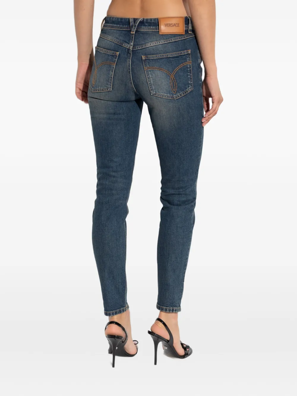 Versace Jeans met Medusa-patch Blauw