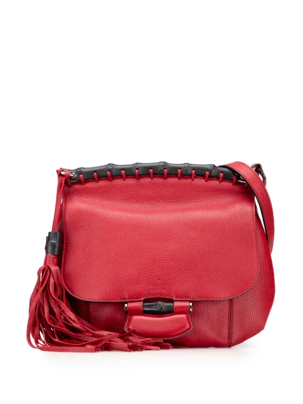 GUCCI バンブー　フリンジ　ショルダーバッグ ポシェット　ピンク GUCCI バンブー フリンジ ショルダーバッグ ポシェット ピンク