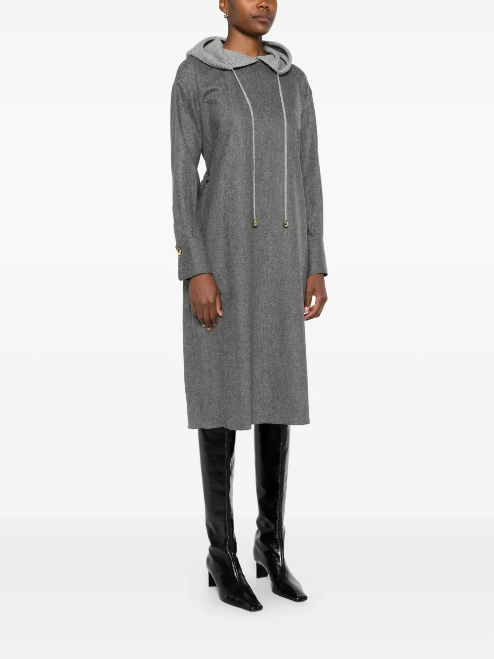 Fabiana Filippi Midi-jurk met capuchon Grijs