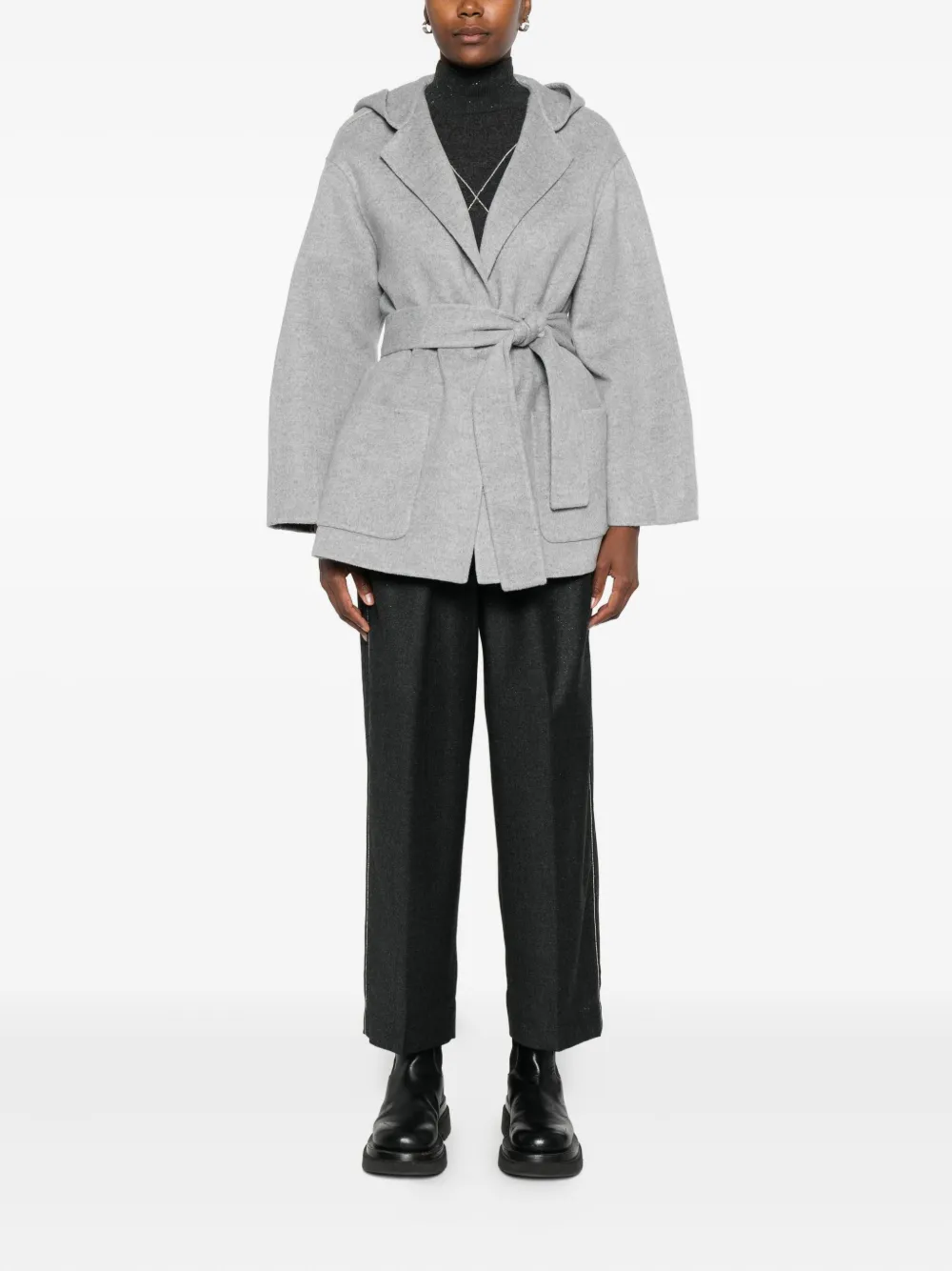 Fabiana Filippi hooded belted jacket | Oversized Jackets | Image 2