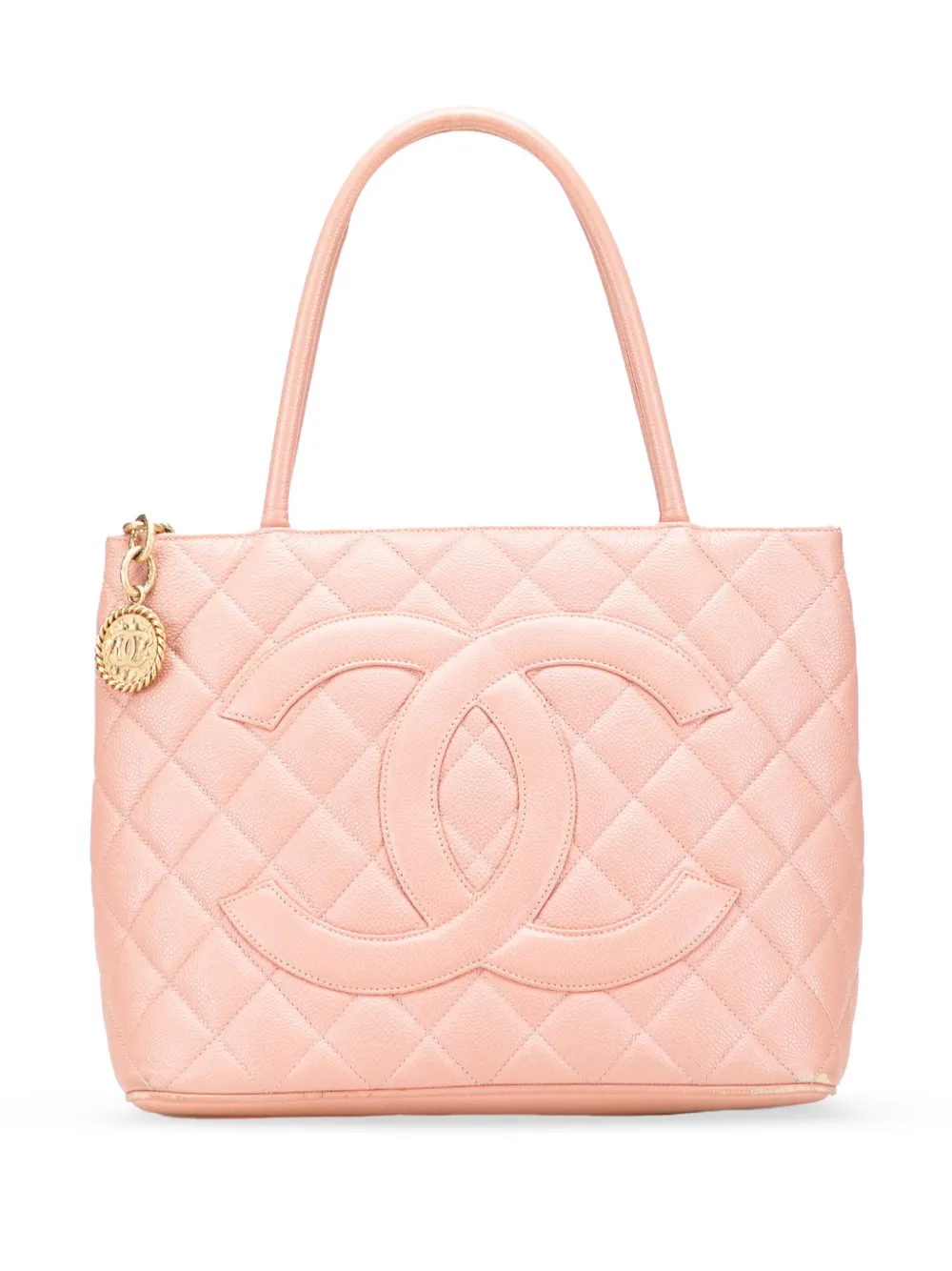 CHANEL Pre-Owned 2000-2002 Caviar Medallion tote bag - ピンク CHANEL Pre-Owned 2000-2002 Caviar Medallion tote bag - ピンク