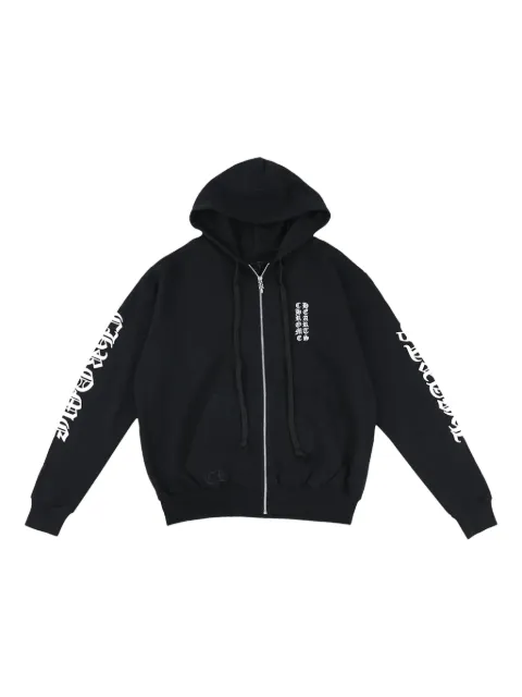 Chrome Hearts logo-print zip-up hoodie