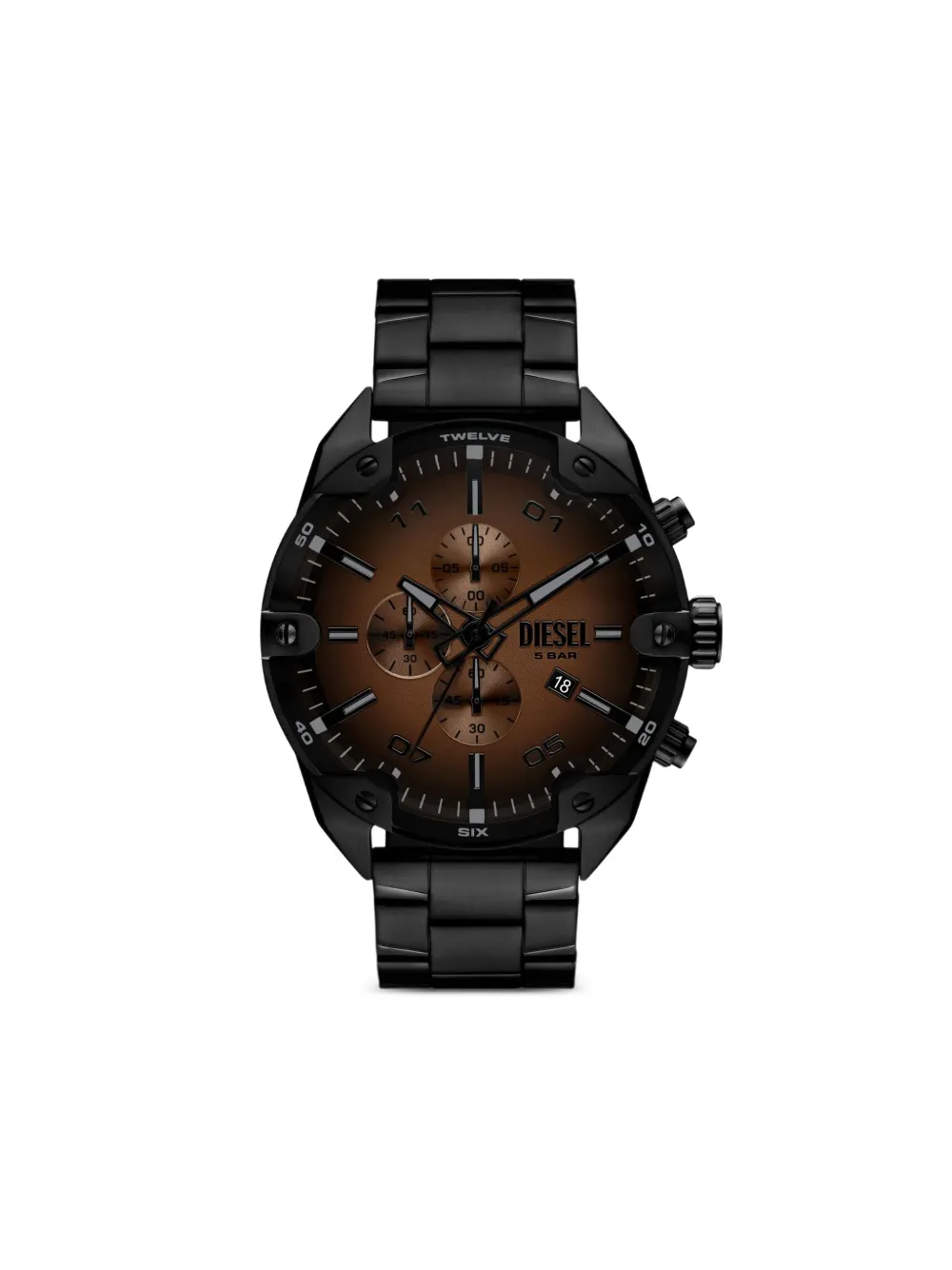 Diesel Spiked 49mm 腕時計 - ブラウン Diesel Spiked 49mm 腕時計 - ブラウン