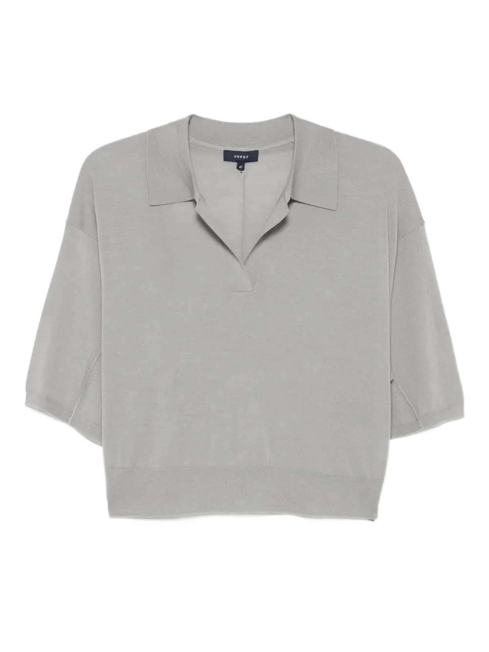 Soeur Elton short-sleeve polo top | Grey | Image 1