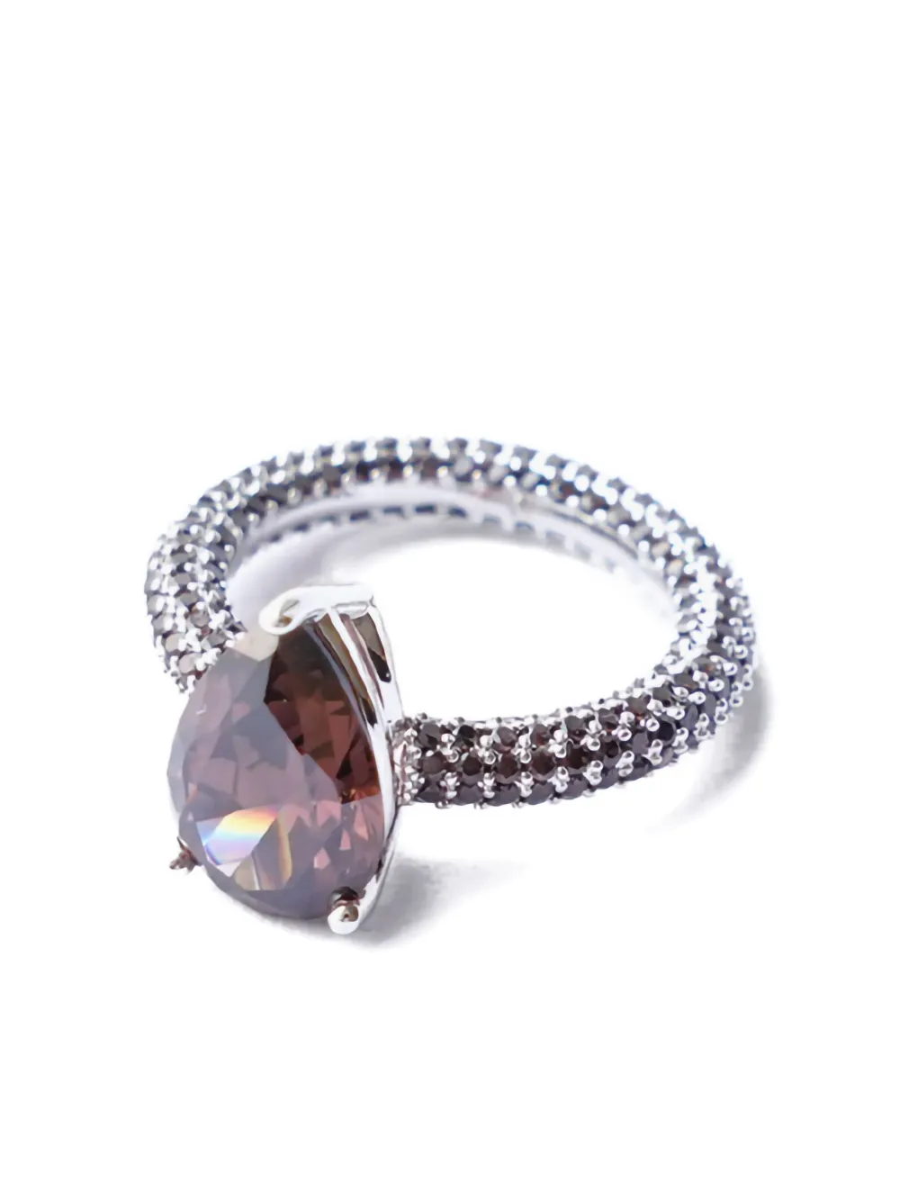 Izabel Display pear-cut zirconia ring - Bruin