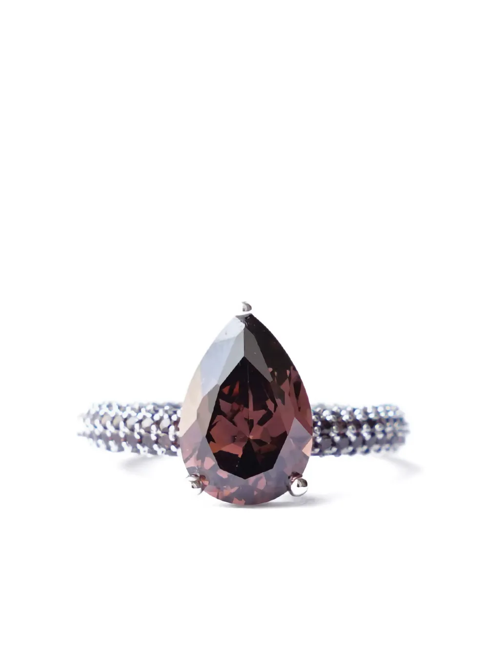 Izabel Display pear-cut zirconia ring | Brown | Image 1