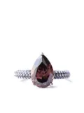 Izabel Display pear-cut zirconia ring - Brown