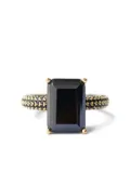 Izabel Display Mega rectangle-stone ring - Black