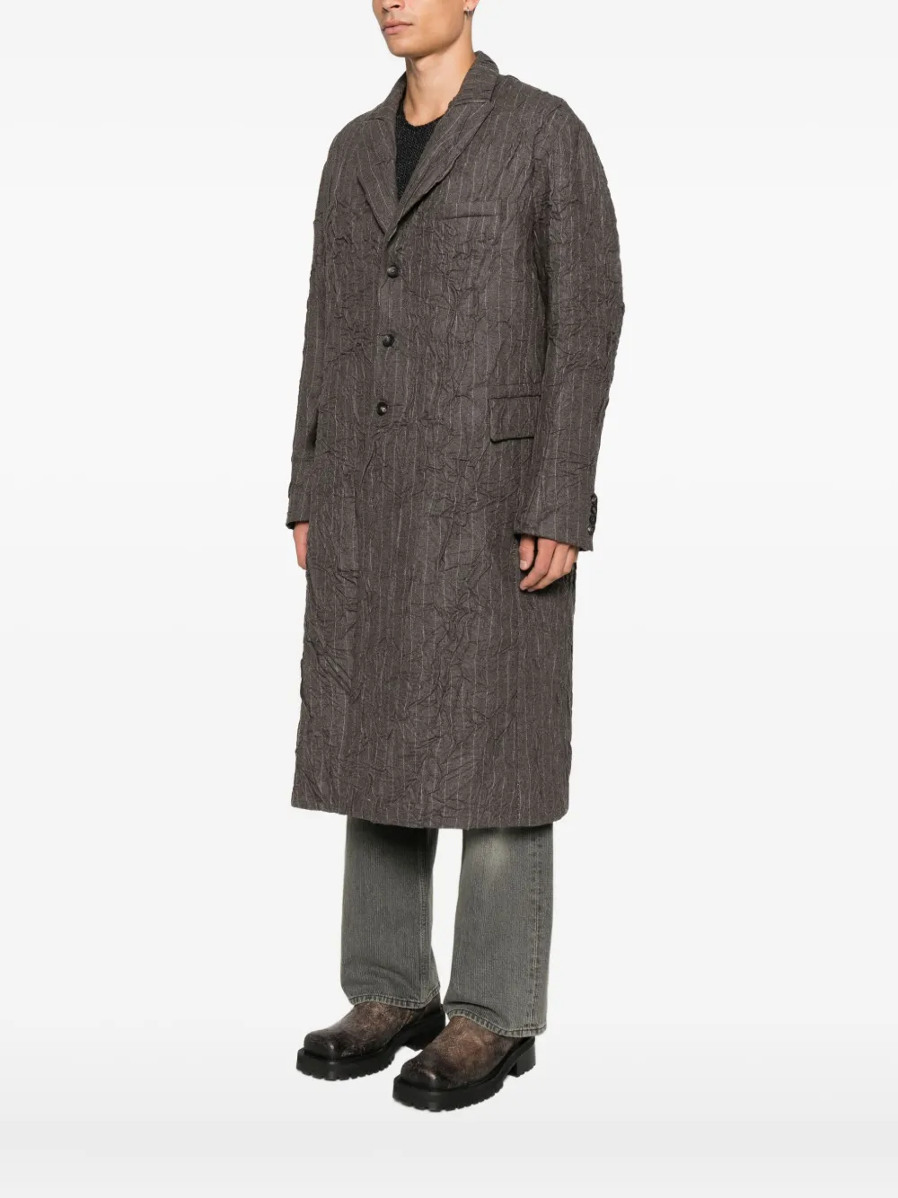 Masnada Gestreepte jas Bruin