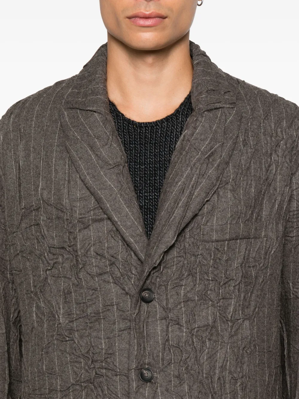 Masnada Gestreepte jas Bruin