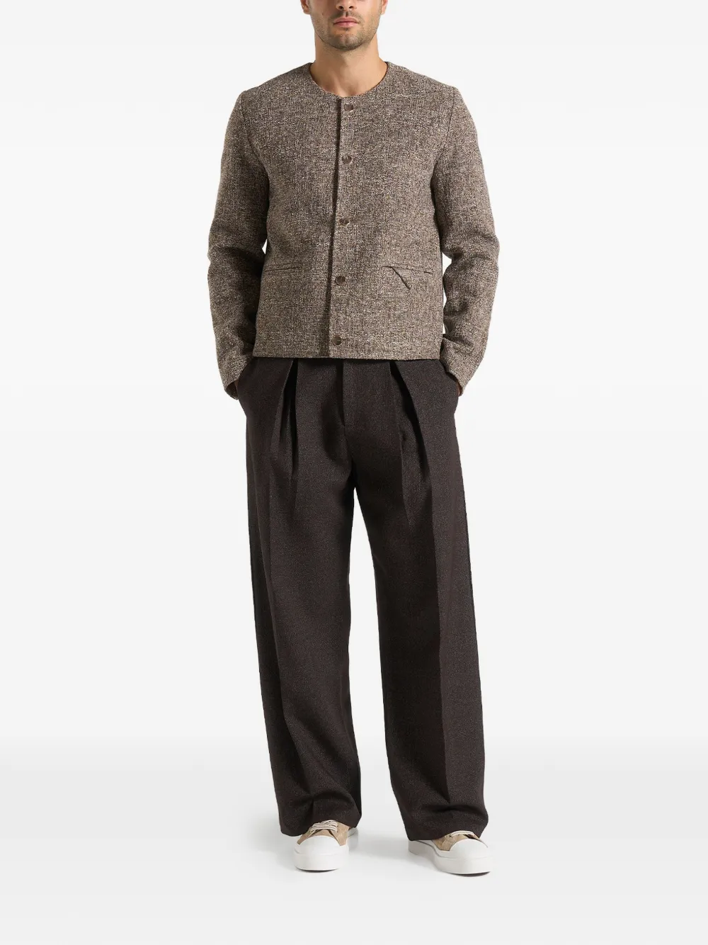 Manière De Voir Melvin crew-neck jacket - Marrone