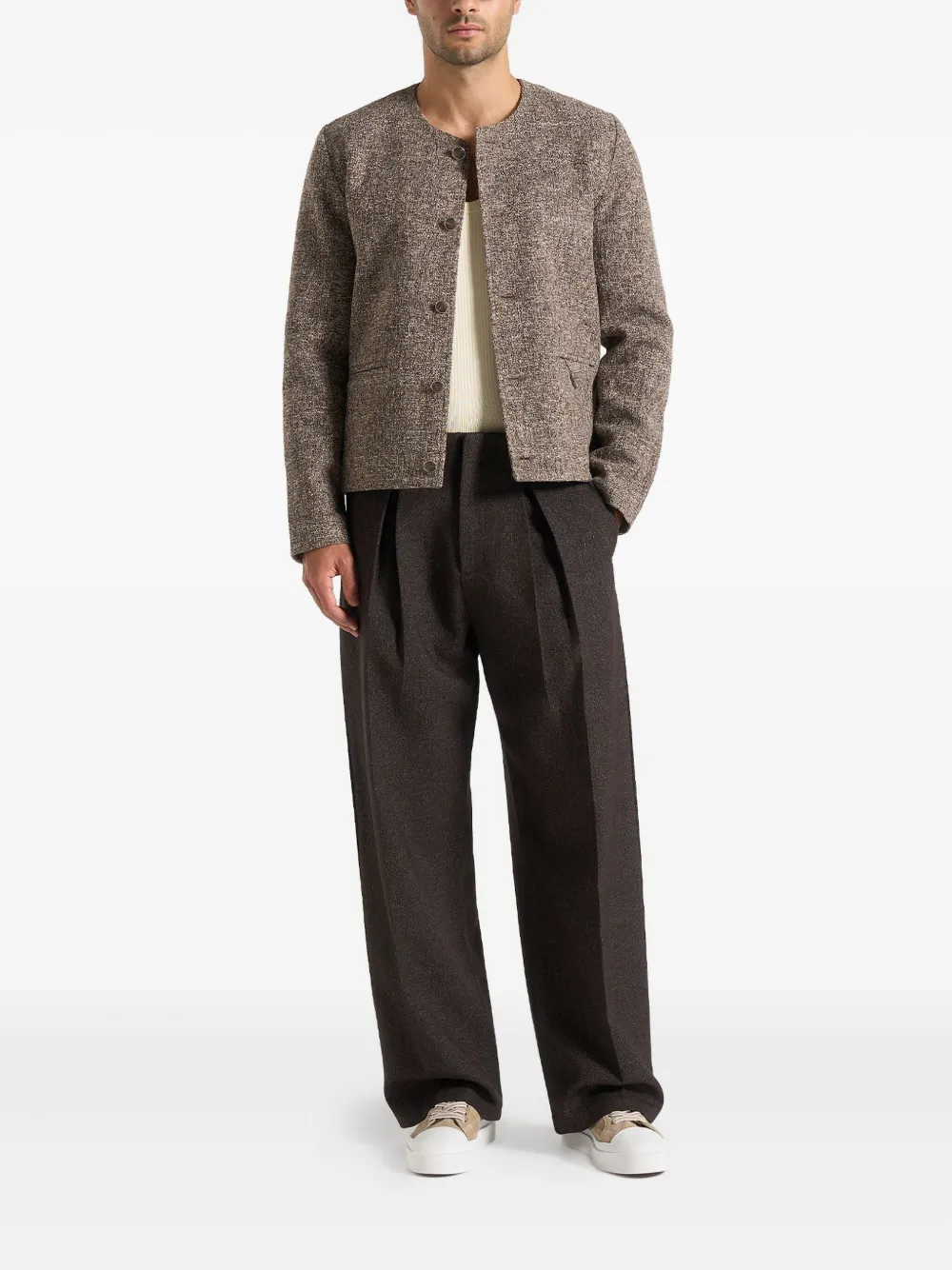 Manière De Voir pleated-front straight-leg trousers - Bruin