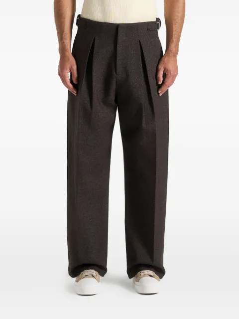 Manière De Voir Lior pleat hatched wide-leg trousers 