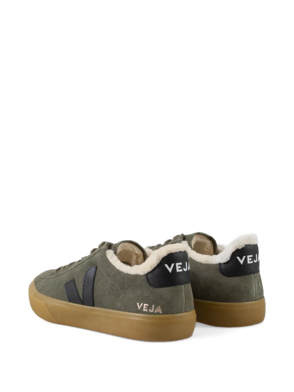 VEJA Campo suede shearling sneakers Green