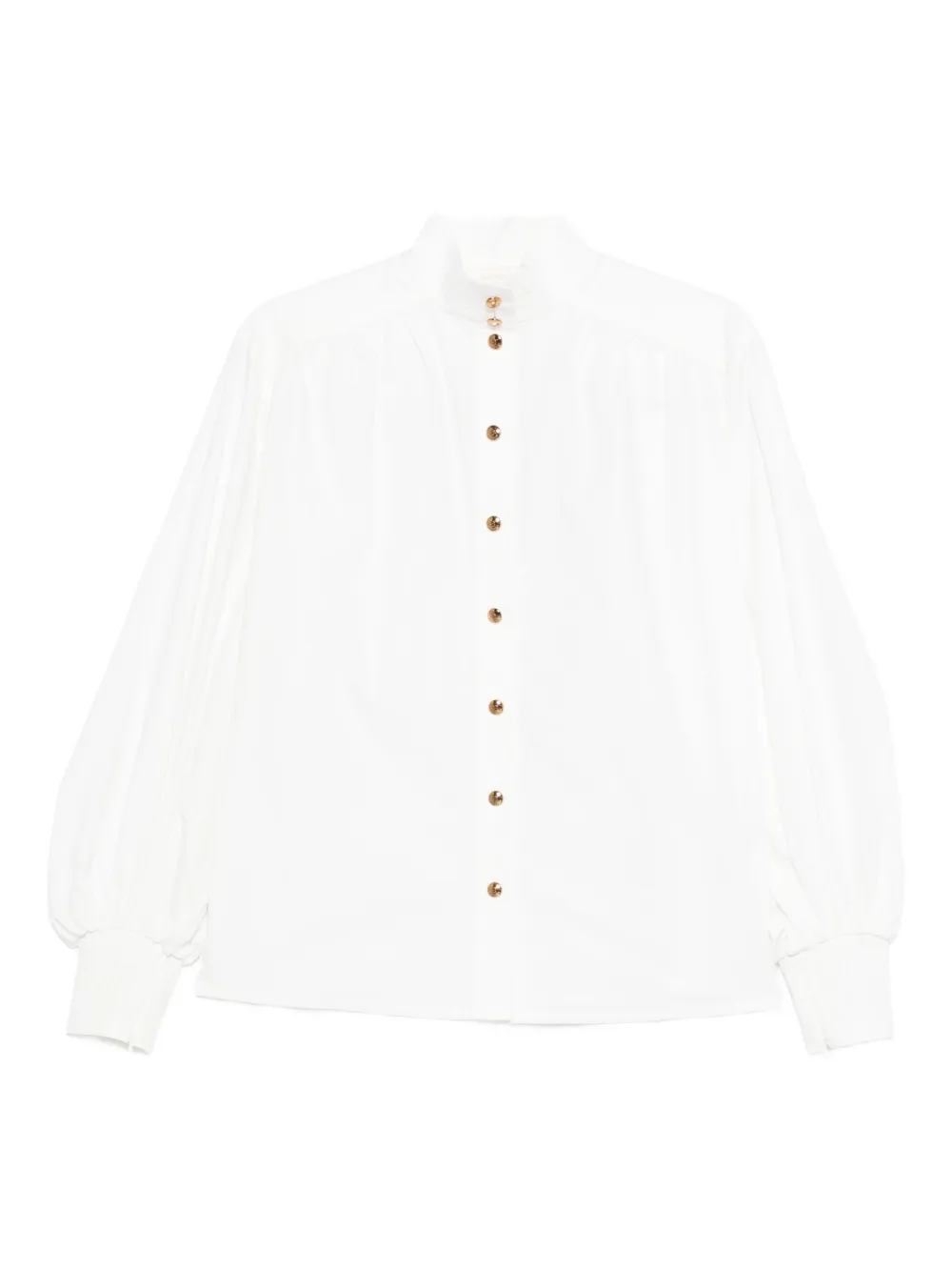Zimmermann Mock-neck Buttoned Blouse In White