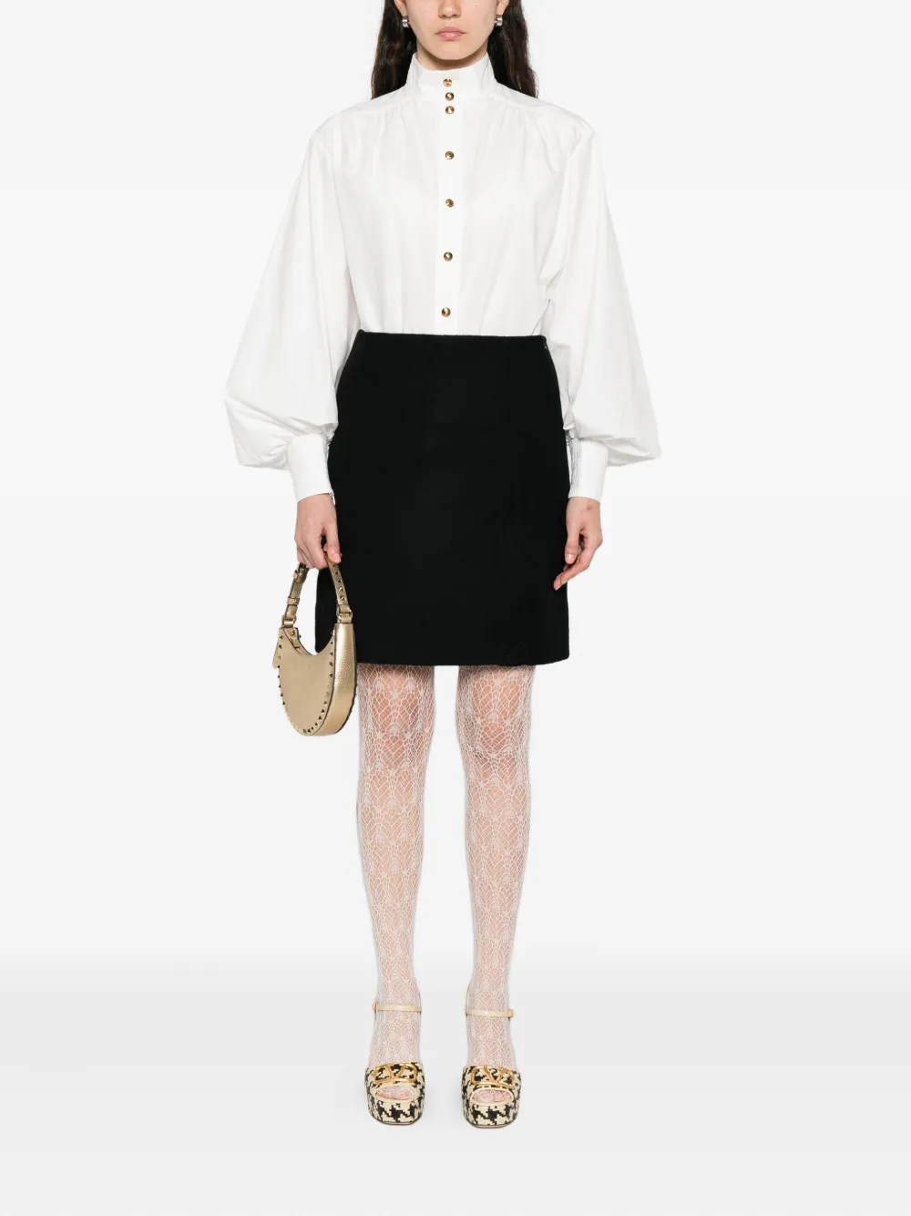 Zimmermann Mock-neck Buttoned Blouse In White