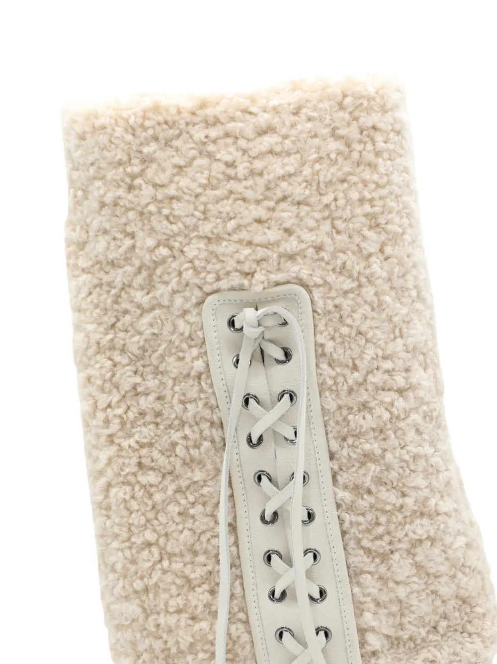 Casadei lace-up faux-shearling boots Neutrals