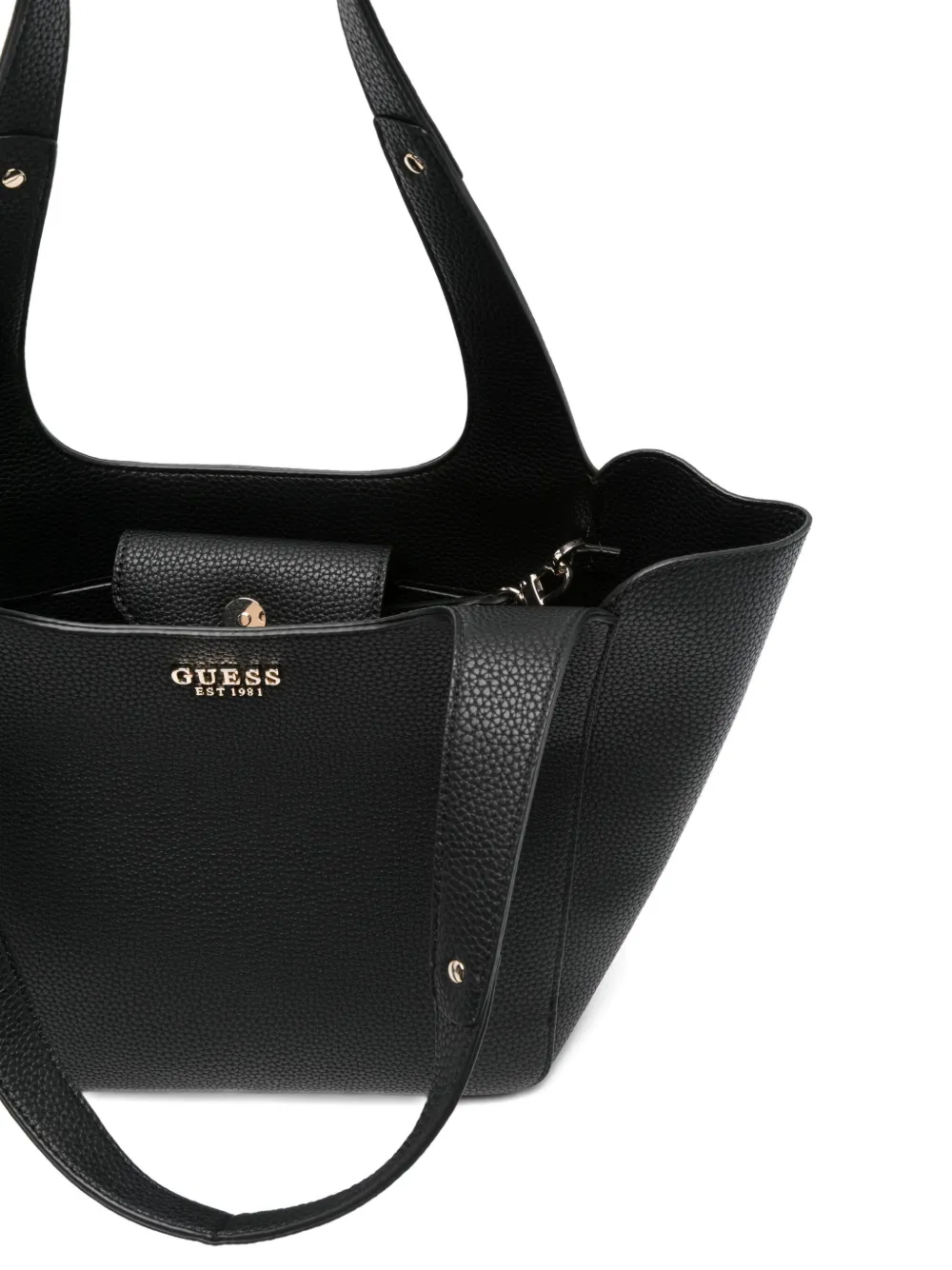 Guess Usa Calista Detachable-pouch Tote Bag In Black
