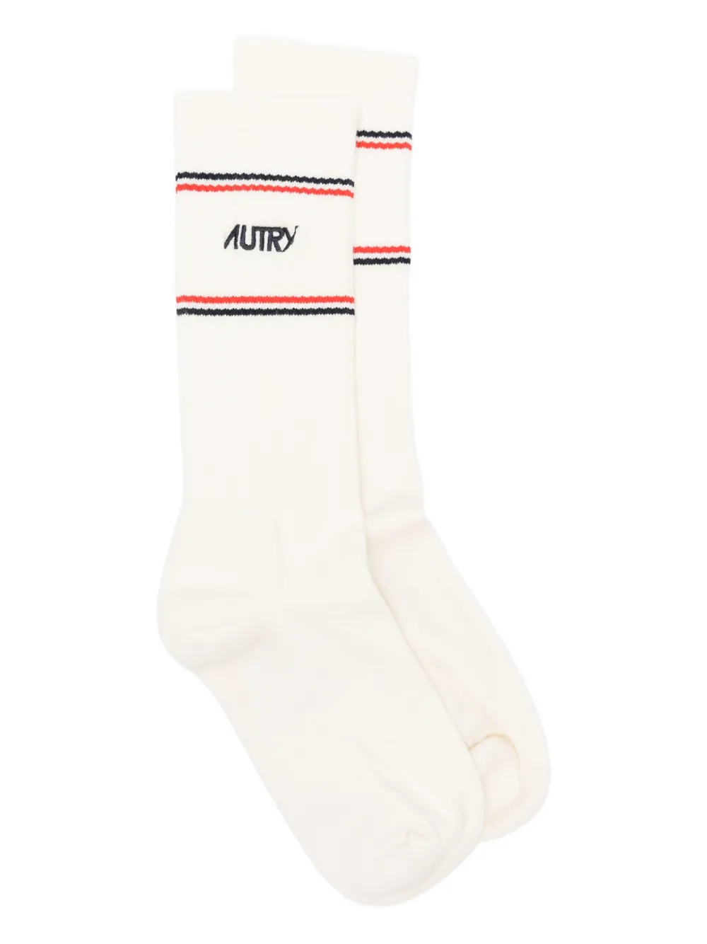 Autry striped logo socks | White | Image 1