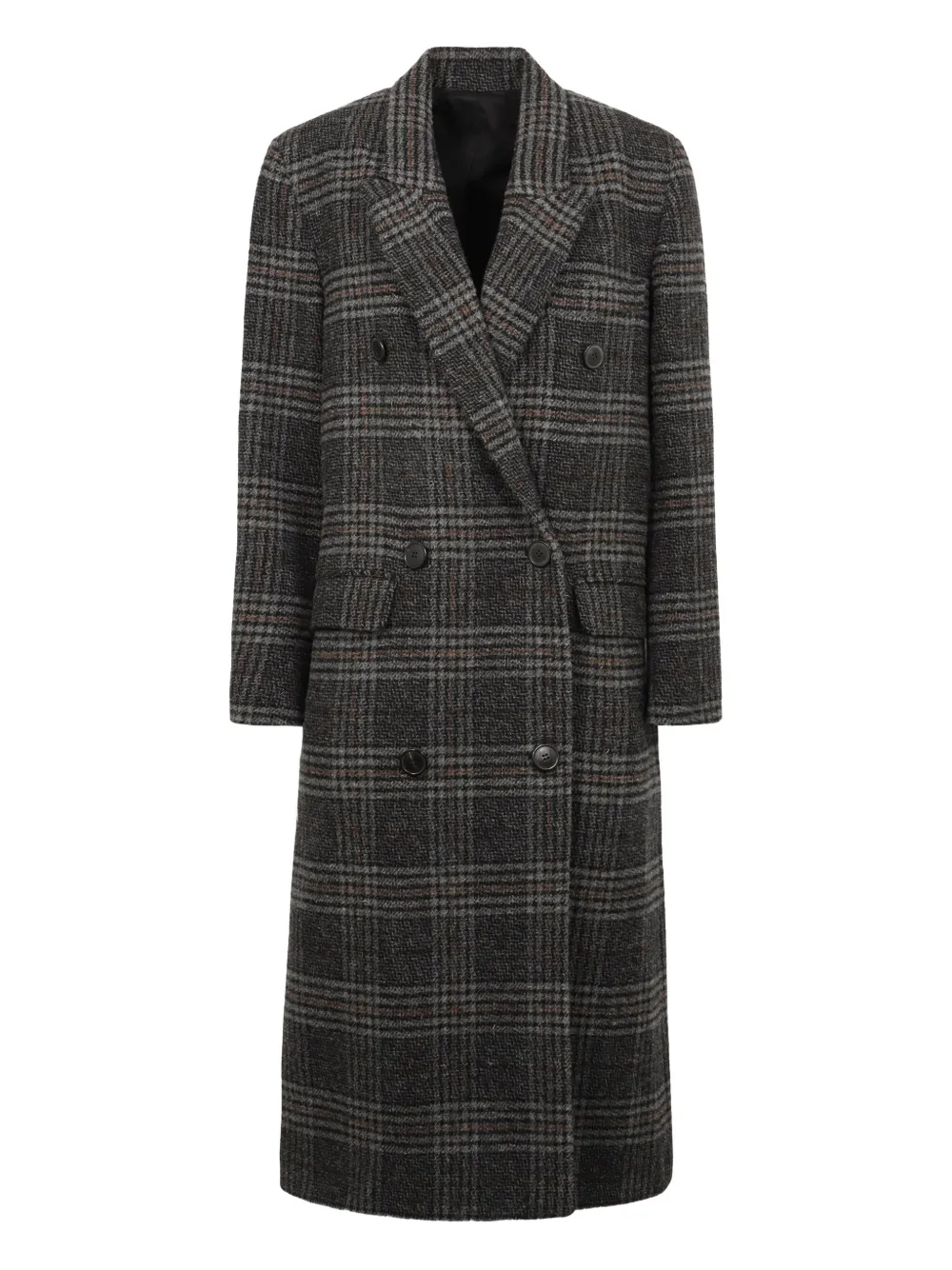 ISABEL MARANT Lexana check-motif double-breasted coat - グレー ISABEL MARANT Lexana check-motif double-breasted coat - グレー