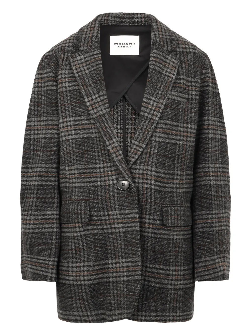 ISABEL MARANT Gesina check-motif lapel blazer - グレー ISABEL MARANT Gesina check-motif lapel blazer - グレー