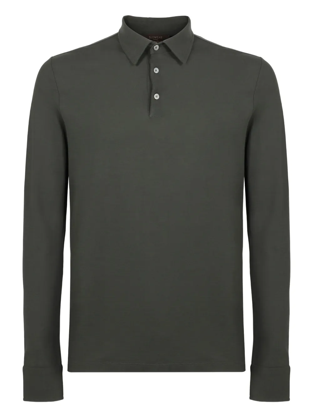 slowear long-sleeve buttoned-cuff polo shirt | Grey | Image 1