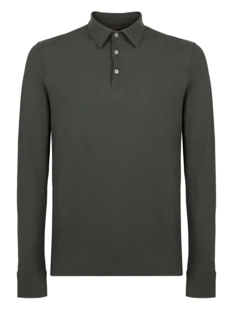 slowear long-sleeve buttoned-cuff polo shirt