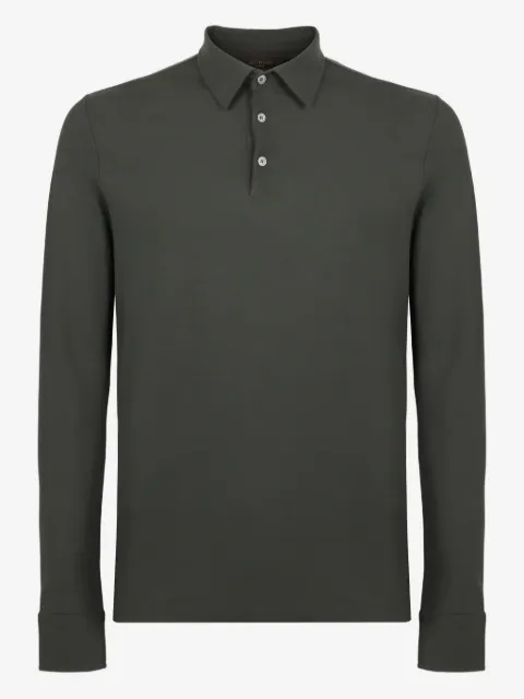 slowear long-sleeve buttoned-cuff polo shirt