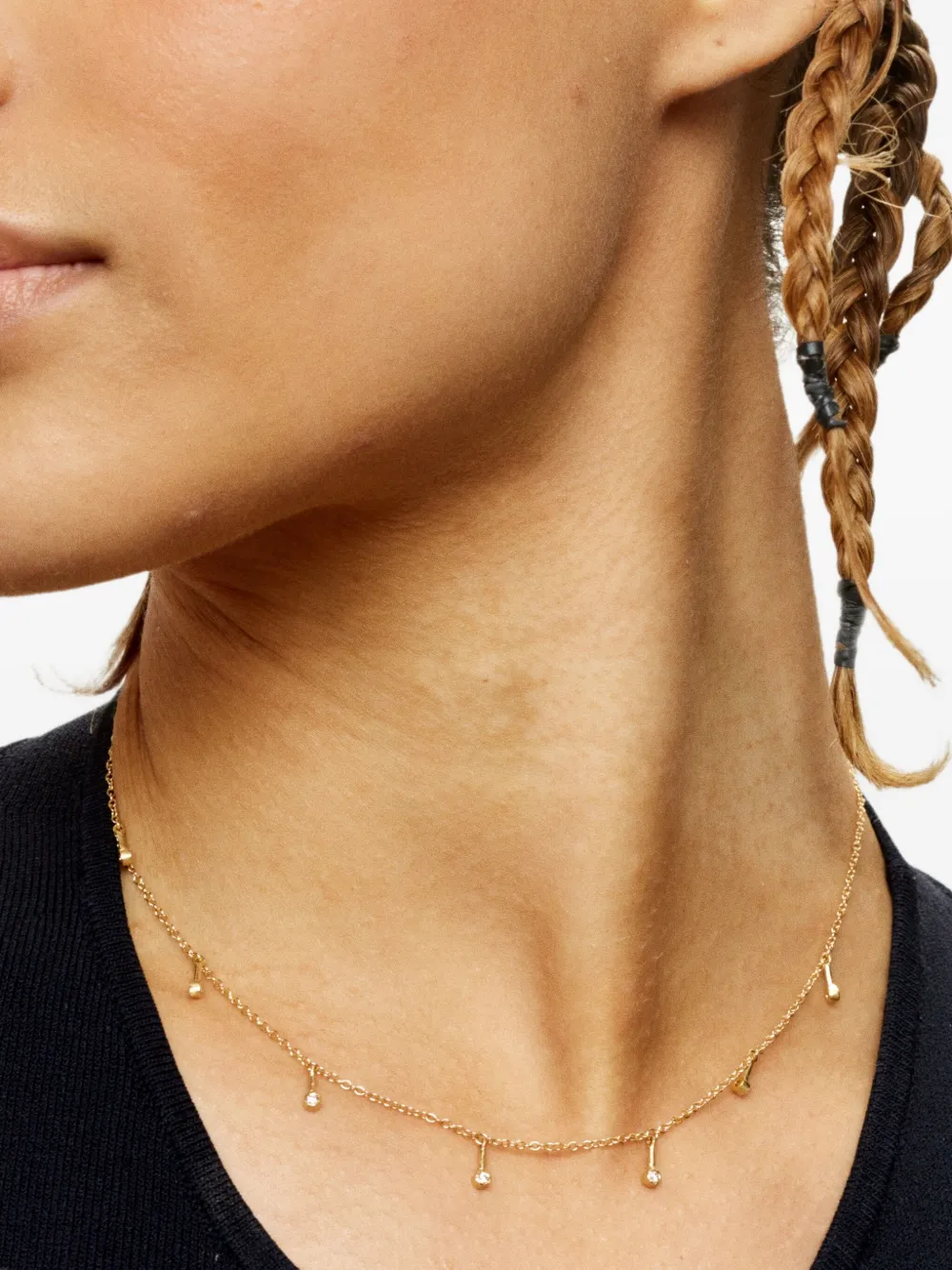 Yasuko Azuma  18K yellow gold Raindrop diamond necklace | Image 2