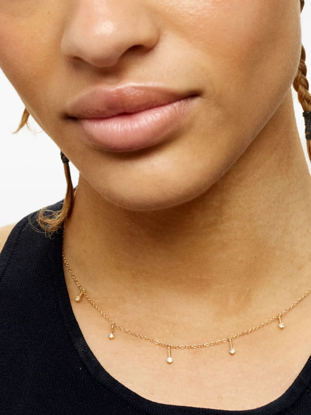 Yasuko Azuma 18k Yellow Gold Raindrop Diamond Necklace In Gold