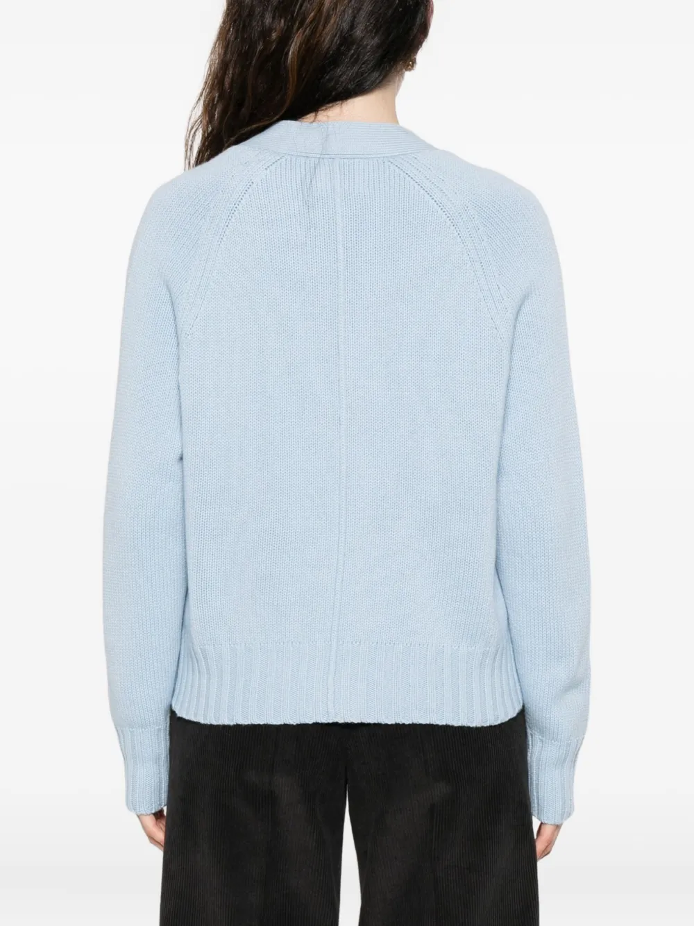 Allude Patch-pocket Button-up Cardigan In Blue