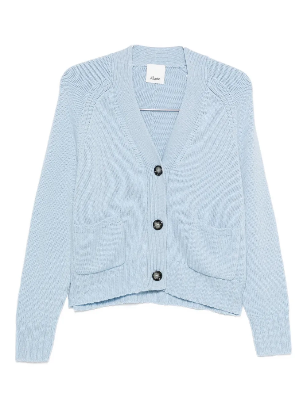 Allude Patch-pocket Button-up Cardigan In Blue